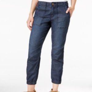 NWT $129 Sanctuary Peace Trooper Denim Cropped Joggers in size 25!